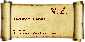 Maruncz Lehel névjegykártya